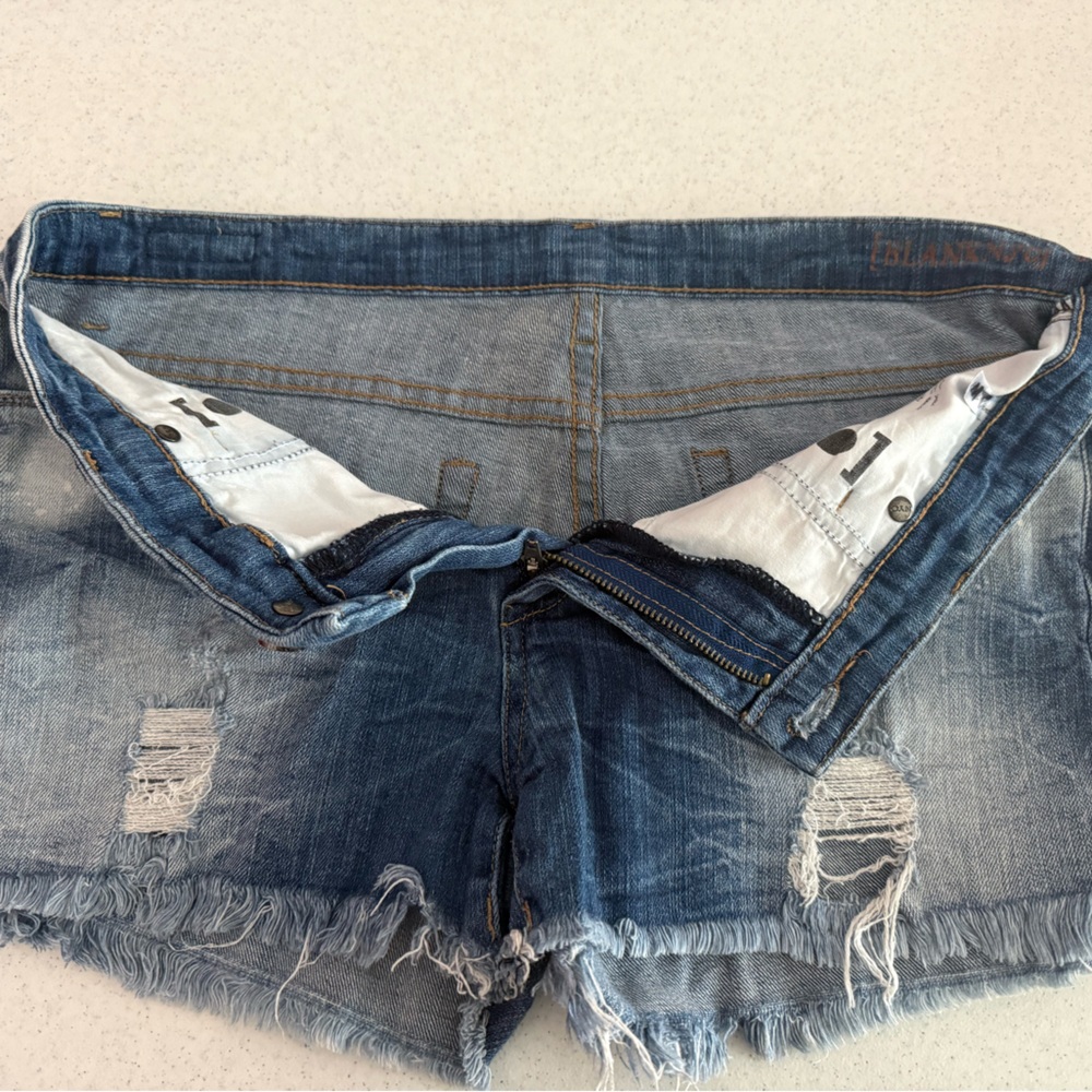 Blank NYC Frayed Blue Jean Shorts